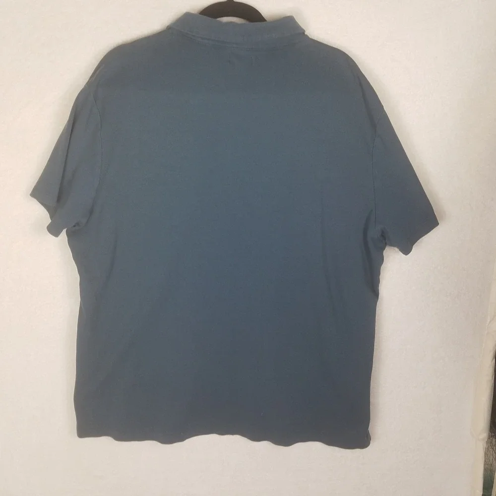 Banana Republic Polo Shirt Mens XXL Blue Excellent Cotton Short Sleeve Solid